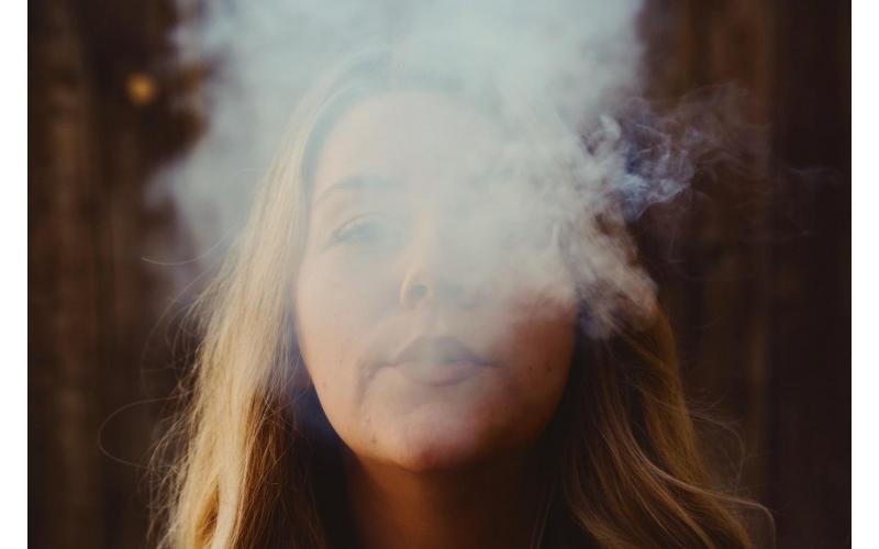 smelling cigarette smoke but no smoke No smoke. woman cover nose due to cigarette smoke smell, refuse, reject,  break, say no, quit smoking for health. world tobacco day. drugs, Lung  Cancer, emphysema , Pulmonary disease, nicotine 33662119 Stock